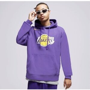 NEW Nike Los Angeles Lakers Pullover Hoodie LA Lakers Purple Fleece Men's Large